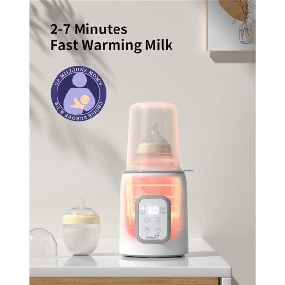 Bottle Warmer, GROWNSY 8-in-1 Fast Baby Milk Warmer with Timer for Breastmilk - Picture 2 of 7